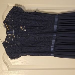 Miusol Floor Length Navy Dress
